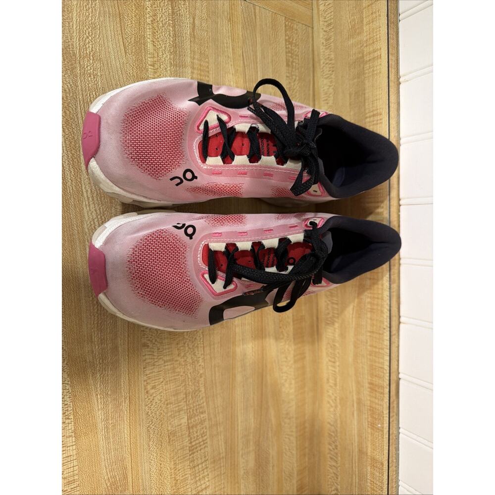 On Cloudmonster Hyper Pink Red Cream Running Shoes Sneakers Women's 7 Walking - Picture 8 of 14